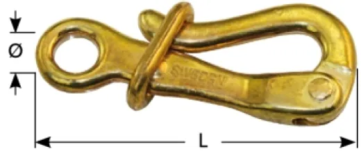 Pelikanhaken Messing 100mm