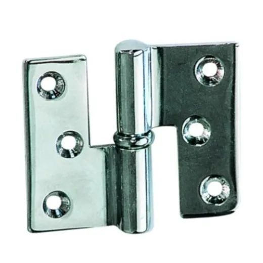 PLASTIMO HINGE LEFT 70X40MM BRASS CHROMED