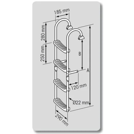 PLASTIMO klappbare Edelstahlleiter 6 Stufen