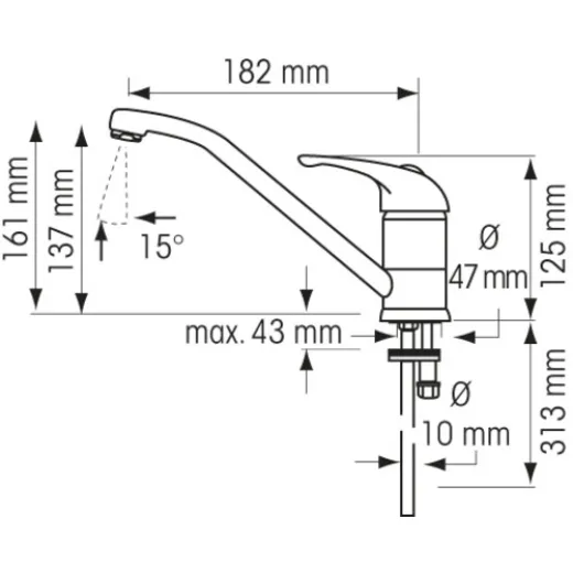 PLASTIMO MIXER TAP LONG SPOUT CHRBR
