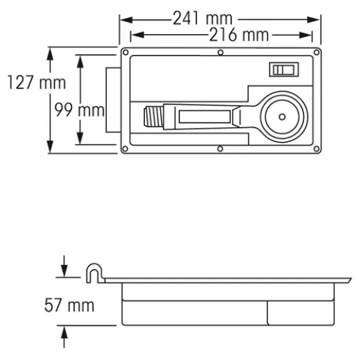 PLASTIMO SHOWER DECK HAND 267X133X50MM