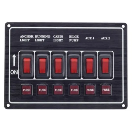 PLASTIMO SWITCH PANEL 6 CIRCUIT BREAKER