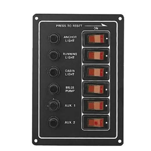 PLASTIMO SWITCH PANEL 6 CIRCUIT BREAKER