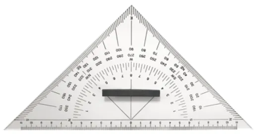 Plexiglas Kursdreieck, Mit Griff, L=250mm