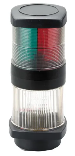 Positionslaterne, 12v, 2x112,5°/1x135° & 1x360°, 1nm, Schwarzes Gehäuse, Rot/Grün/Klar