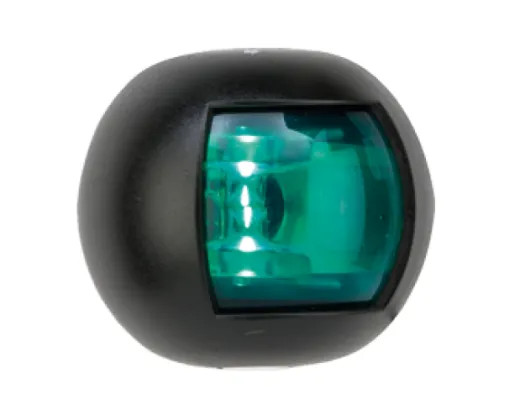 Positionslaterne Grün, Steuerbord, Led 12-24v, Schwarzes Kunststoffgehäuse