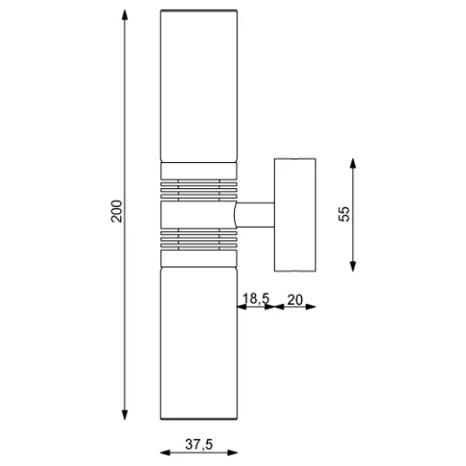 Prebit LEDAnbauleuchte W2 mit USB D2W chrommat