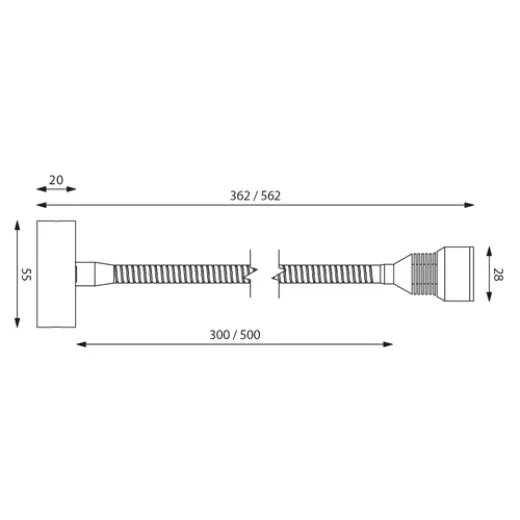 Prebit LEDFlexleuchte 01 300mm chrommatt