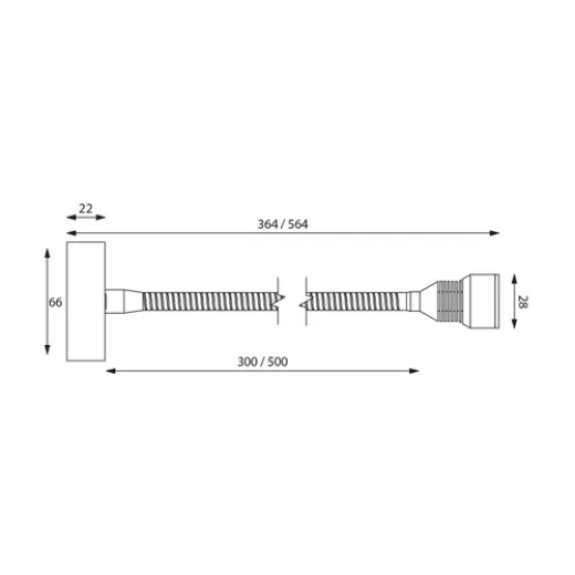 Prebit LEDFlexleuchte 01 mit USB 300mm chromgl