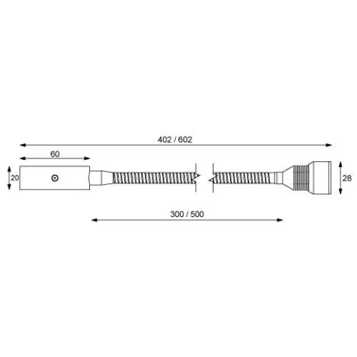 Prebit LEDFlexleuchte 011 500mm seitlich chrom
