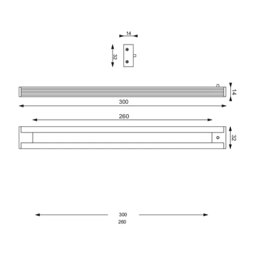 Prebit LEDUnterbauleuchte UB011 300mm chromgl
