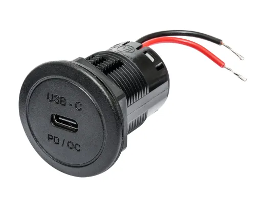 PRO CAR USB-C Einbau-Steckdose PD/QC, rund 12/24V 60W 3A 36mm SB-Pack