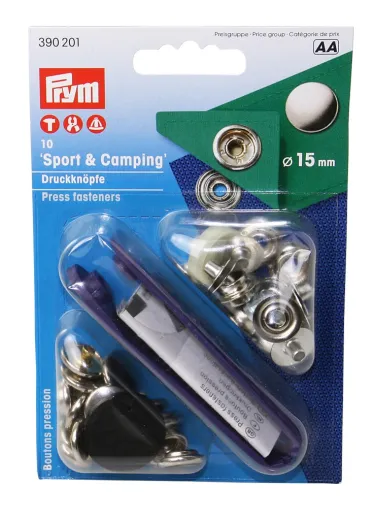 PRYM Druckknopf-Set DIY Yacht & Caravan MsNi 15mm 10St. SB-Pack