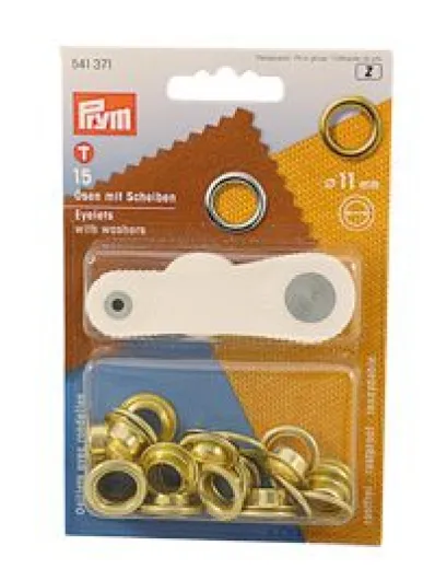 PRYM Ösen mit Scheibe 11mm (3B) 15-Stück SB-Karte