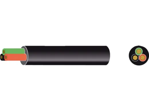 PVC Montagekabel rund 3x1.50mm² rot/schwarz/grün