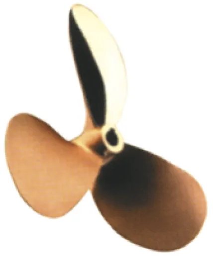 Radice 3-Blatt Bronzener Schiffspropeller Typ E13, 16X12, Wellenbohrung Ø25mm, Konus 1:10, Rechts