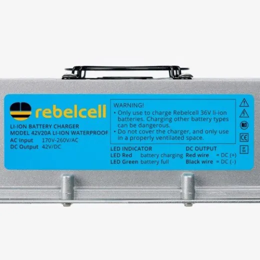 Rebelcell 42V20 waterdichte IP65 liion acculader voor 36V70 accu