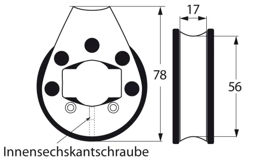 Reffleinenbl. für Relingsstütze 25mm Kugellager
