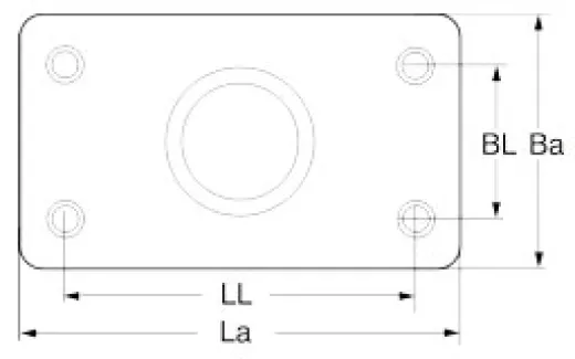 Relinganschweißfuß rechteckig AISI316 90° für 25mm