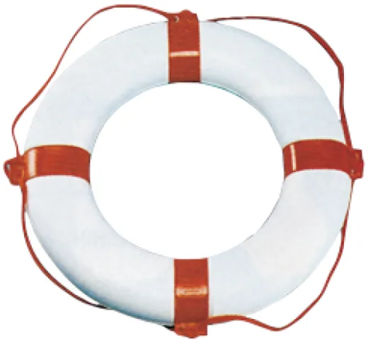 Rettungsring, 650x400mm, Weiß Mit Roten Streifen
