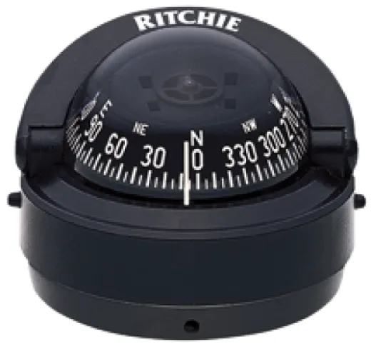 Ritchie Kompass Modell Explorer S-53, 12v, Aufbaukompass, Rose Ø69,9mm/5°, Schwarz
