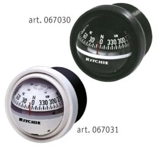 Ritchie Kompass Modell Explorer V-57w.2, 12v, Armaturenbrettkompass, Rose Ø69,9mm/5°, Weiß