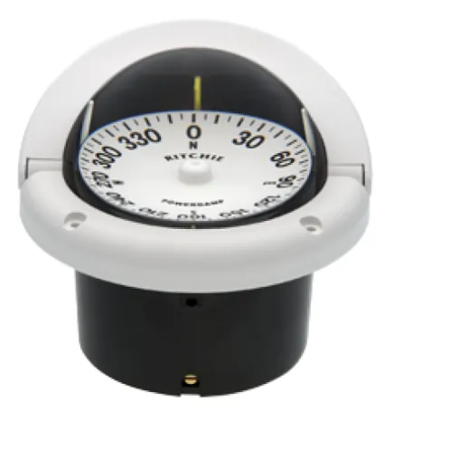 Ritchie Kompass Modell Helmsman, Hf-742w, 12v, Einbaukompass, Rose Ø95mm/5°, Weiß