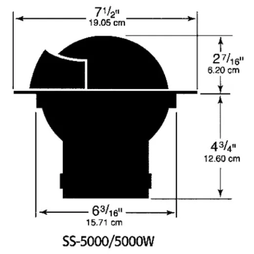 Ritchie Kompass Modell Supersport Ss-5000, 12v, Einbaukompass, Rose Ø127mm/5°, Schwarz