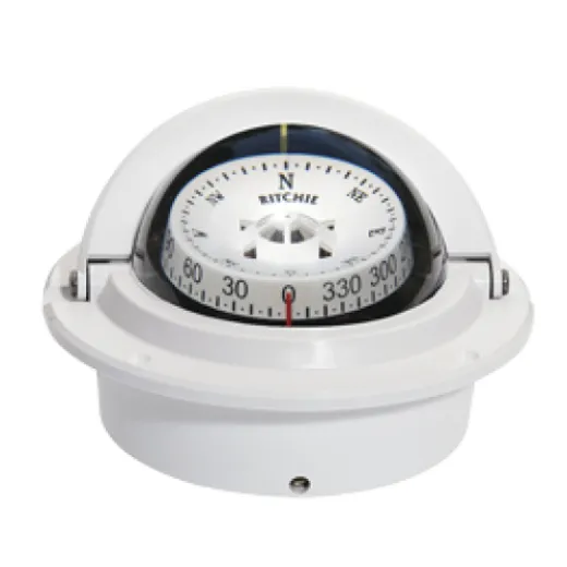 Ritchie Kompass Modell Voyager F-83w, 12v, Einbaukompass, Rose Ø76,2mm/5°, Weiß