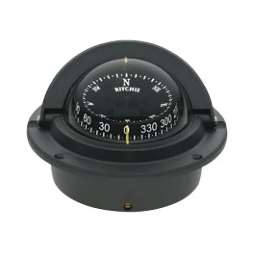 Ritchie Kompass Modell Voyager F-83, 12v, Einbaukompass, Rose Ø76,2mm/5°, Schwarz (Wheel Mark)