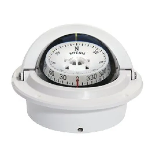 Ritchie Kompass Modell Voyager F83W 12V Einbaukompass Rose Ø76 2mm 5º weiss