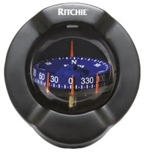 Ritchie Kompass Modell Venture Sr-2, 12v, Schotkompass, Ø93,5mm/5°, Schwarz, Mit Krängungsmesser