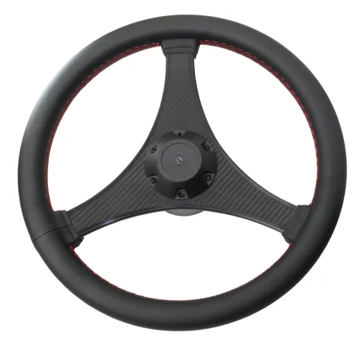 RIVIERA Steuerrad VR04 Carbon/Leder 350mm, schwarz mit roten Nähten