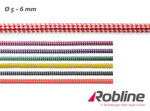ROBLINE Dinghy Control, PES/Robtec 6mm weiß/rot