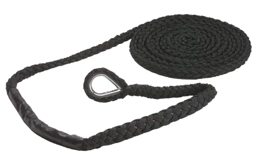 ROBLINE Festmacherverlängerung, PA, 16mm, Edelstahlkausche, schwarz, 6m
