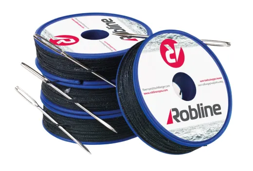 ROBLINE Gewachstes Takelgarn und Nadel, PES, 0,8mm weiß, 80m