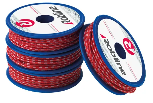 ROBLINE Leech Line, PES/Robtec, 1,7mm rot/silber, 10m