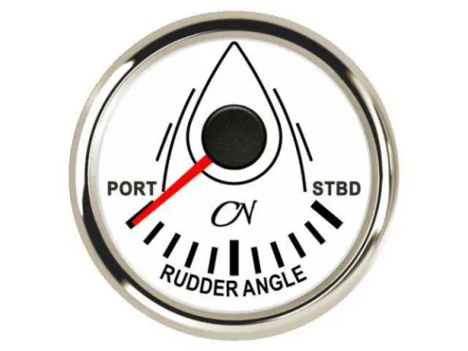 Ruderanzeiger (weiß, chrom, 10 - 190 Ohm, 9 - 32V, L - R, 57 mm, 52 mm, 45 mm)