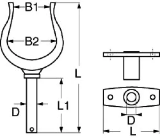 Rudergabel verzinkt 57mm