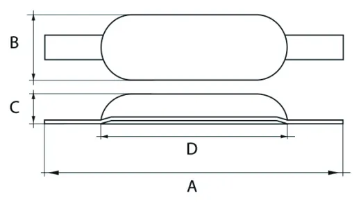 Rumpf-Anode mit Streifen Zink 110x60x28mm