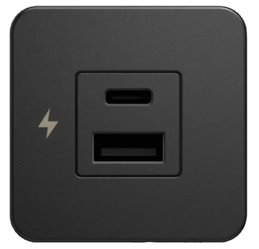 SCANSTRUT Double USB-A + USB-C Tile (Schwarz, 12/24V, 5 V / 9V / 12V = 3A Max)