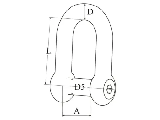 Schäkel Form D mit Innensechskant 6mm