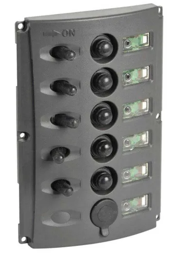 Schalttafel mit doppelten LEDs - 5 Schalter + USB