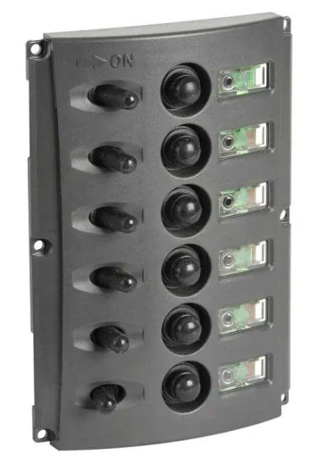 Schalttafel mit doppelten LEDs - 6 Schalter