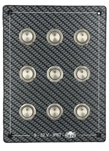 Schalttafel, Polycarbonat In Carbon-Optik, 9-32v, Wasserdicht Ip67 Abm.133x178mm