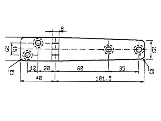 Scharnier 141.5x29mm 90°
