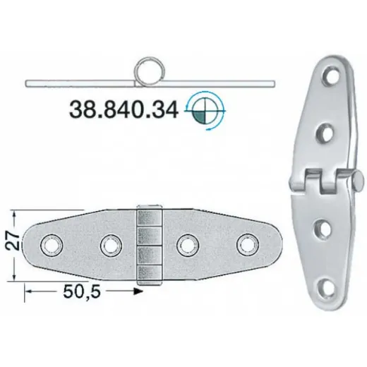 Scharnier - Edelstahl 101x27mm