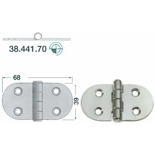 Scharnier (Edelstahl, 68 x 39, 2.0)