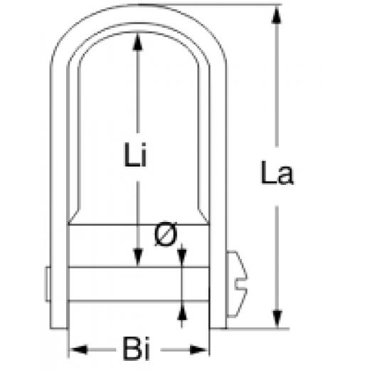 Schlüssel Schäkel Flachmaterial D-Form Bolzen M5