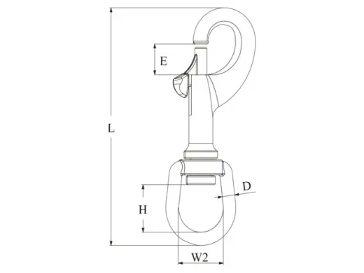 Schnapphaken mit Wirbelauge 87mm
